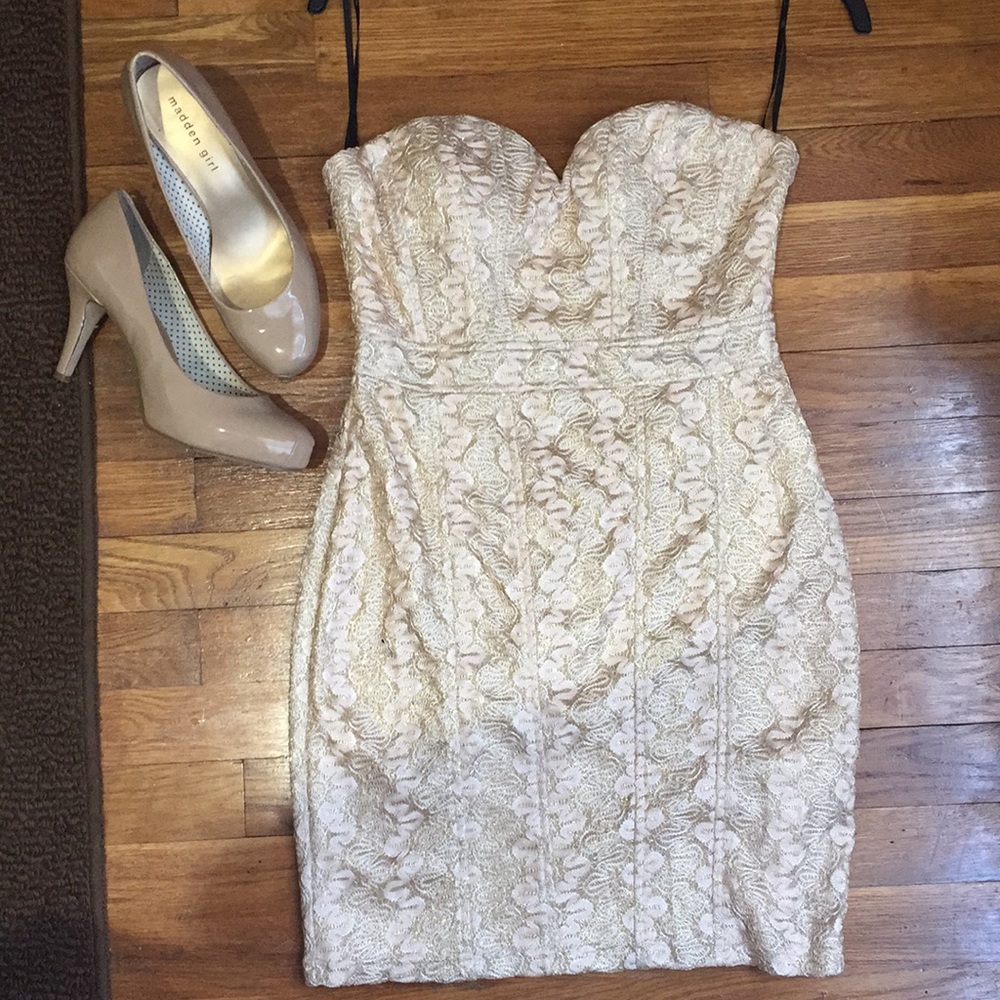 NWT gorgeous champagne gold dress